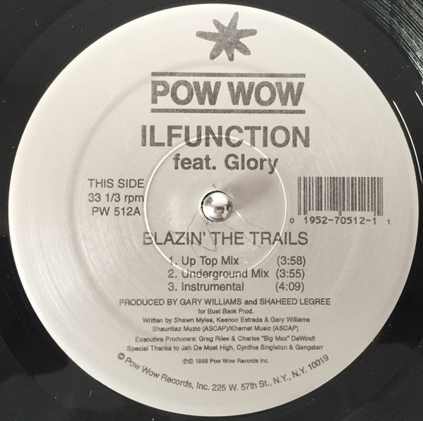 Ilfunction Feat. Glory (8) : Blazin' The Trails / Intoxicated (12")