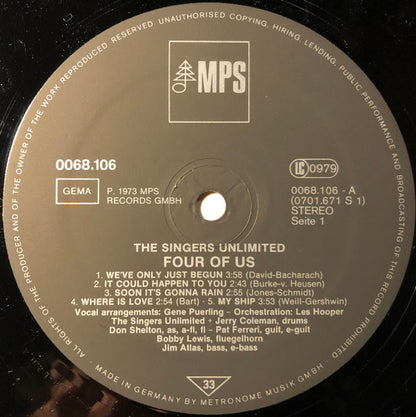 The Singers Unlimited : Four Of Us (LP, Album, RE)