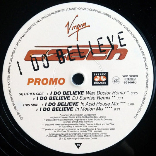 Czech : I Do Believe (12", Promo)