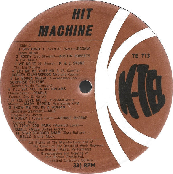 Various : Hit Machine (LP, Album, Comp)