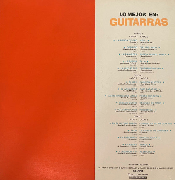 Antonio Bribiesca, Juan Verónico, Claudio Estrada, Ramon Dona-Dio : Lo Mejor En: Guitarras (3xLP, Comp)