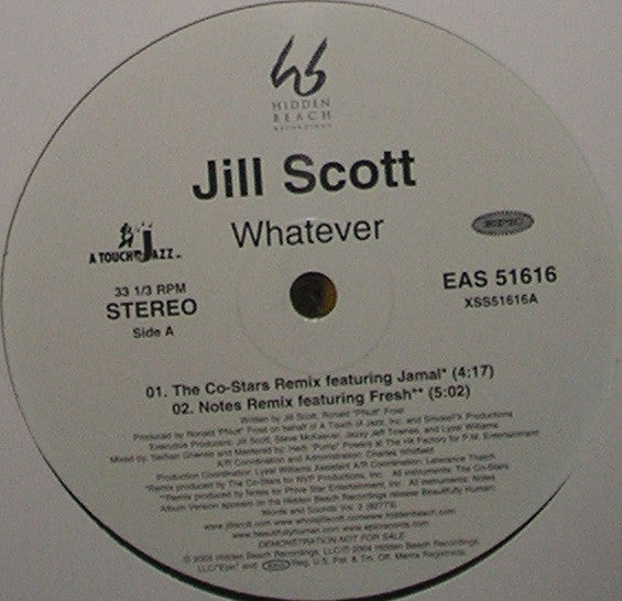 Jill Scott : Whatever (12", Promo)