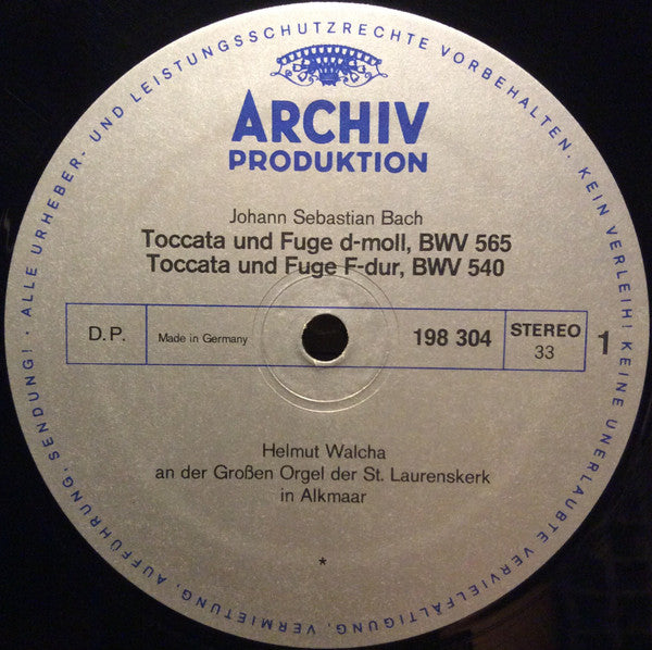 Johann Sebastian Bach - Helmut Walcha : Toccaten Und Fugen (LP, Album, RE)