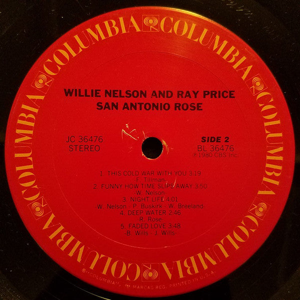 Willie Nelson & Ray Price : San Antonio Rose (LP, Album, Pit)