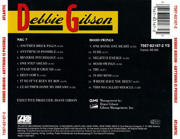 Debbie Gibson : Anything Is Possible (CD, Album, M/Print)