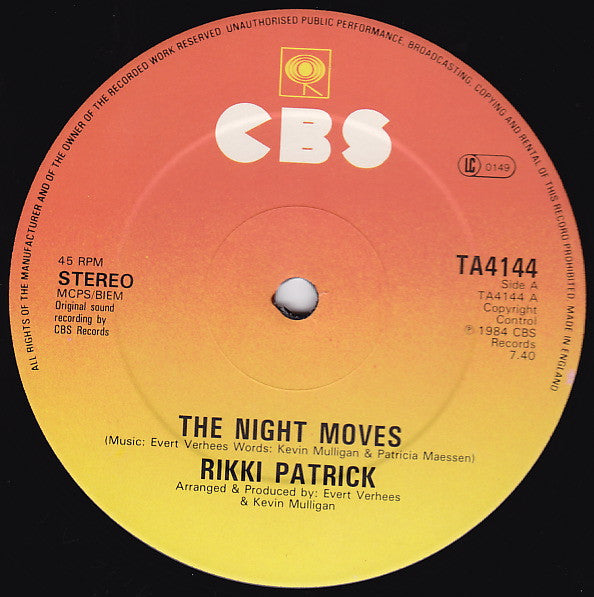 Rikki Patrick : Night Moves (Extended Night Mix) (12")