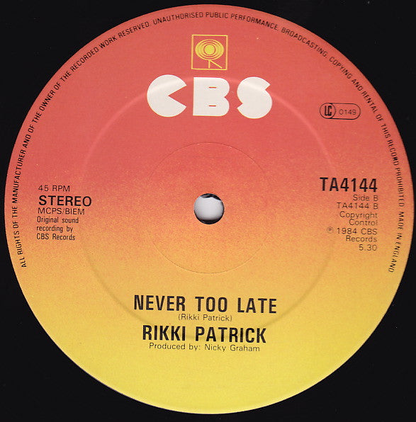 Rikki Patrick : Night Moves (Extended Night Mix) (12")