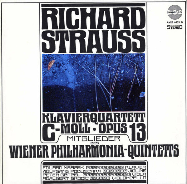 Richard Strauss / The Vienna Philharmonia Quintet : Klavierquartett C-Moll Opus 13 (LP)