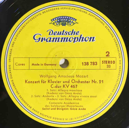 Wolfgang Amadeus Mozart - Camerata Academica Salzburg, Géza Anda : Klavierkonzerte G-Dur KV 453 ・C-Dur KV 467 (LP)