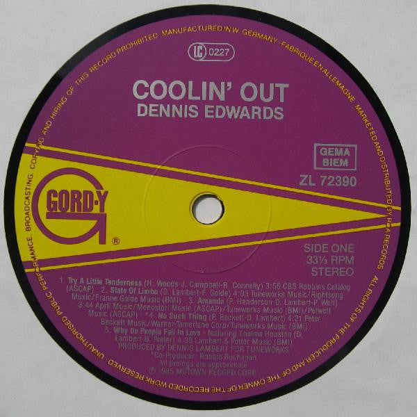 Dennis Edwards : Coolin' Out (LP, Album)