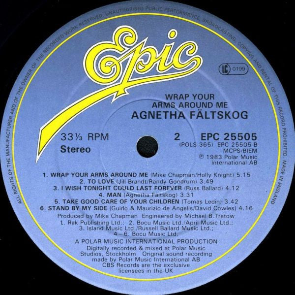 Agnetha Fältskog : Wrap Your Arms Around Me (LP, Album)