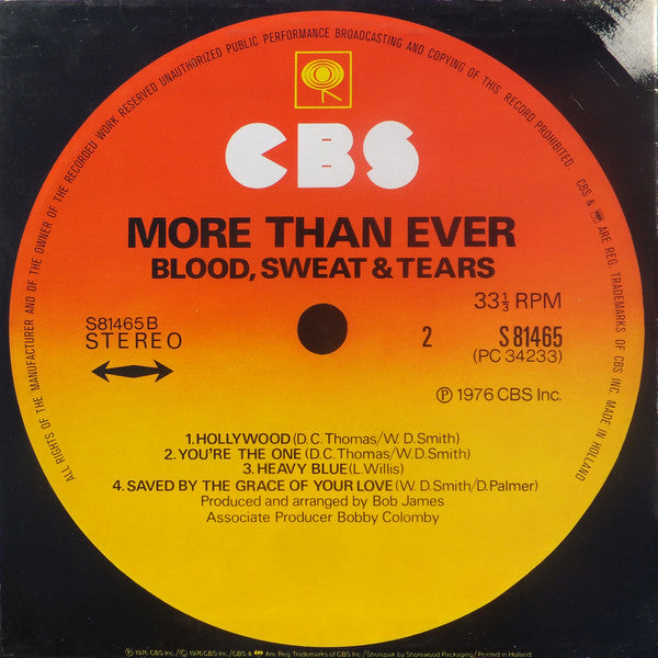 Blood, Sweat And Tears : More Than Ever (LP, Album)