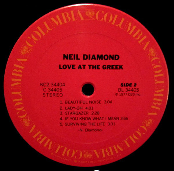 Neil Diamond : Love At The Greek: Recorded Live At The Greek Theatre (2xLP, Album, Gat)