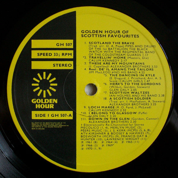 Various : Golden Hour Of Scottish Favourites (LP, Comp)