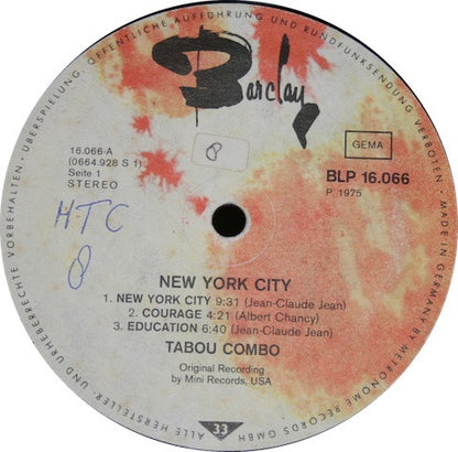 Tabou Combo : New York City (LP, Album)