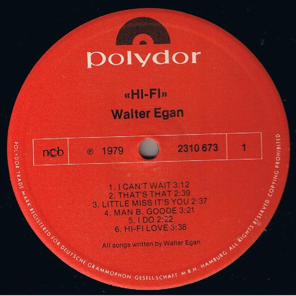 Walter Egan : Hi-Fi (LP, Album)