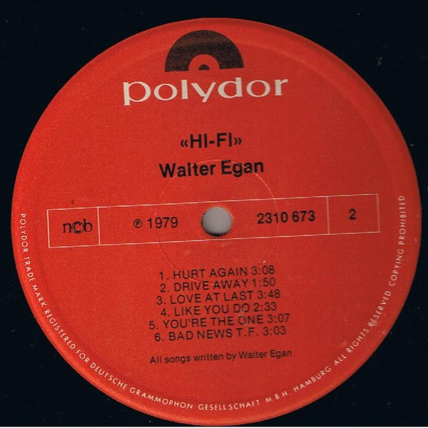 Walter Egan : Hi-Fi (LP, Album)