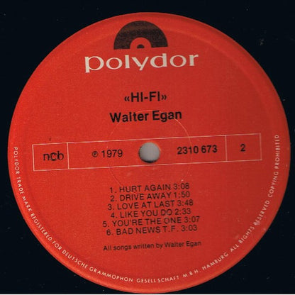 Walter Egan : Hi-Fi (LP, Album)