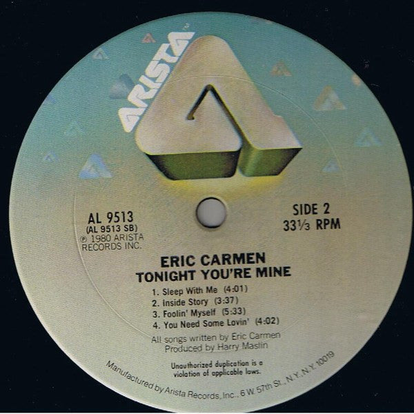 Eric Carmen : Tonight You're Mine (LP, Album)