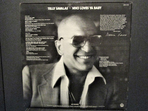 Telly Savalas : Who Loves Ya Baby (LP, Album, Pin)