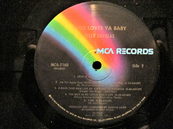 Telly Savalas : Who Loves Ya Baby (LP, Album, Pin)