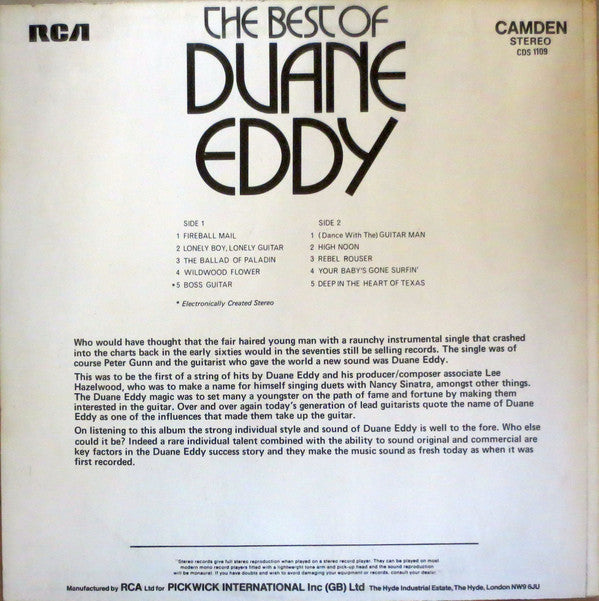 Duane Eddy : The Best Of Duane Eddy (LP, Comp)