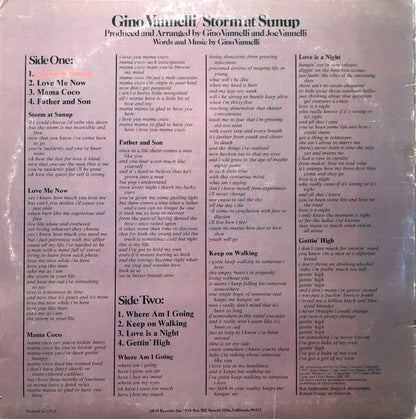 Gino Vannelli : Storm At Sunup (LP, Album, Pit)