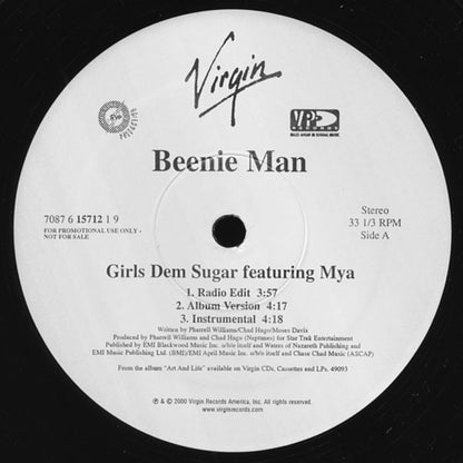 Beenie Man : Girls Dem Sugar (12", Promo)