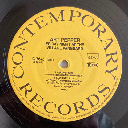 Art Pepper : Friday Night At The Village Vanguard (LP, Album, RE)