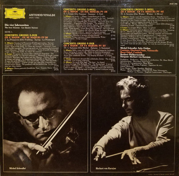 Antonio Vivaldi / Michel Schwalbé • Berliner Philharmoniker • Herbert von Karajan : Le Quattro Stagioni (LP, RP)