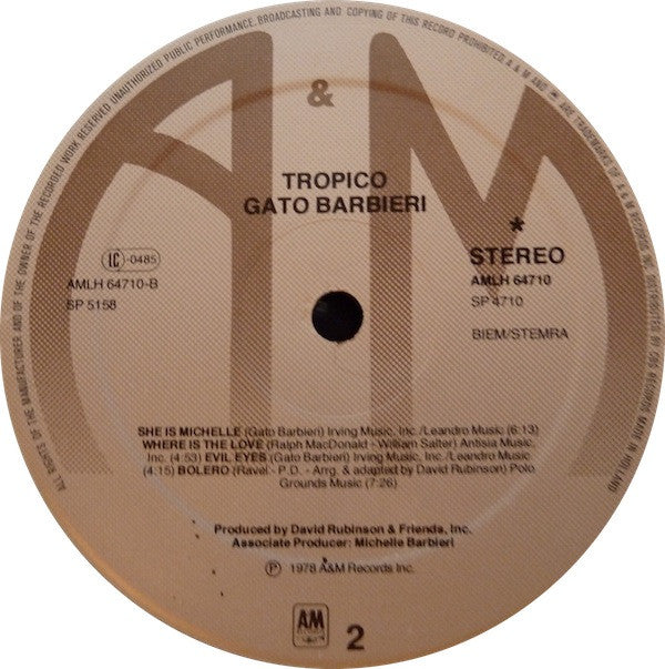 Gato Barbieri : Tropico (LP, Album)