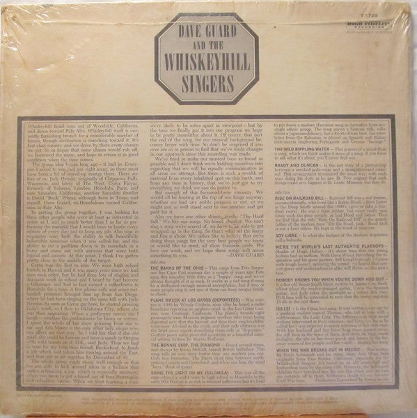 Dave Guard & Whiskeyhill Singers : Dave Guard & The Whiskeyhill Singers (LP, Album, Mono)