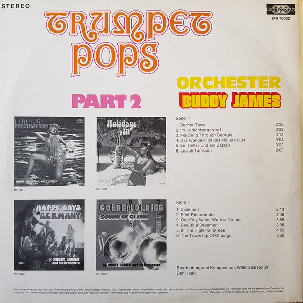 Buddy James And His Orchestra : Trumpet Pops Part 2 (LP, Album)