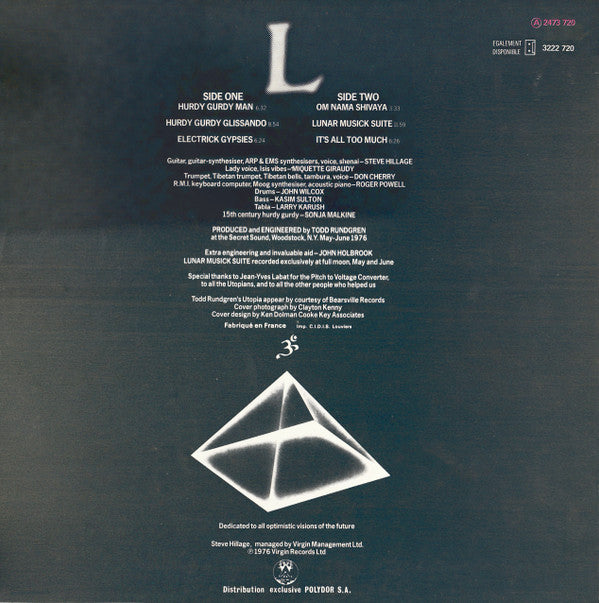 Steve Hillage : L (LP, Album, RE, red)