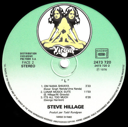 Steve Hillage : L (LP, Album, RE, red)