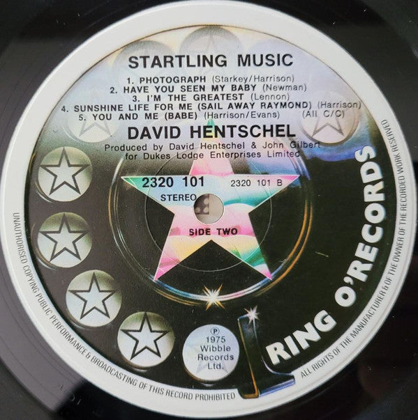 David Hentschel : Startling Music (LP, Album)