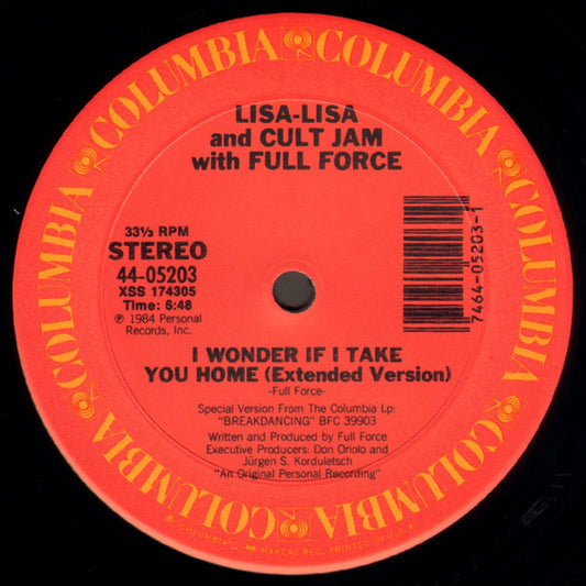 Lisa Lisa & Cult Jam With Full Force : I Wonder If I Take You Home (12")