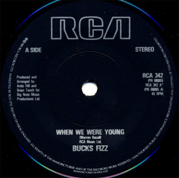 Bucks Fizz : When We Were Young (7", Single, Sol)