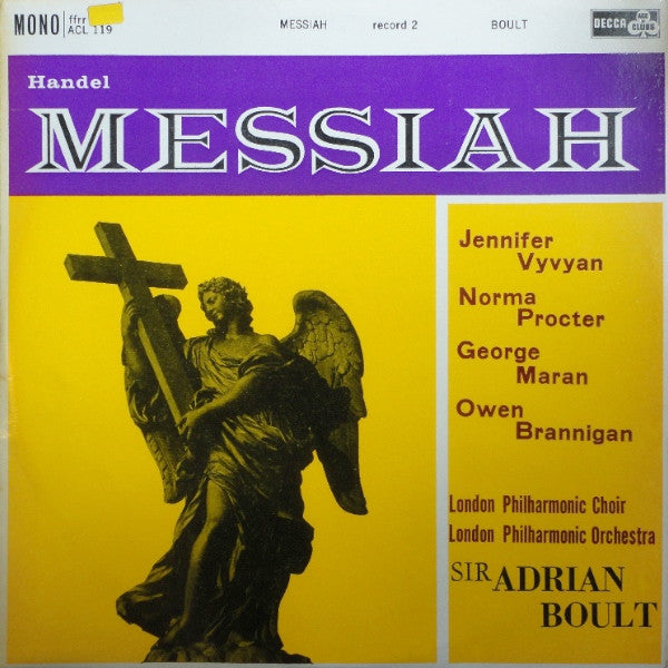 Georg Friedrich Händel - Sir Adrian Boult, The London Philharmonic Choir, The London Philharmonic Orchestra : Messiah - Record 2 (LP, Mono)