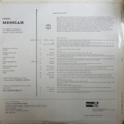 Georg Friedrich Händel - Sir Adrian Boult, The London Philharmonic Choir, The London Philharmonic Orchestra : Messiah - Record 2 (LP, Mono)