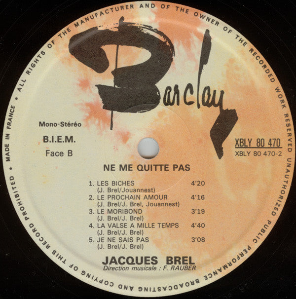 Jacques Brel : Ne Me Quitte Pas (LP, Album)