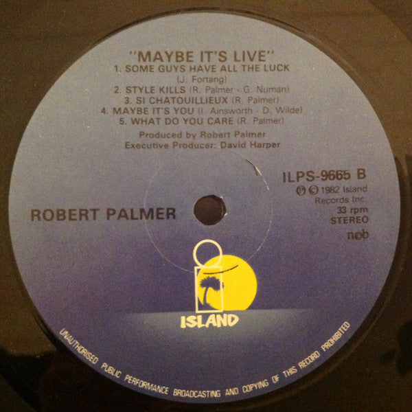 Robert Palmer : Maybe It's Live (LP, Album)