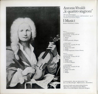 Antonio Vivaldi - Roberto Michelucci, I Musici : Le Quattro Stagioni (LP, RP)