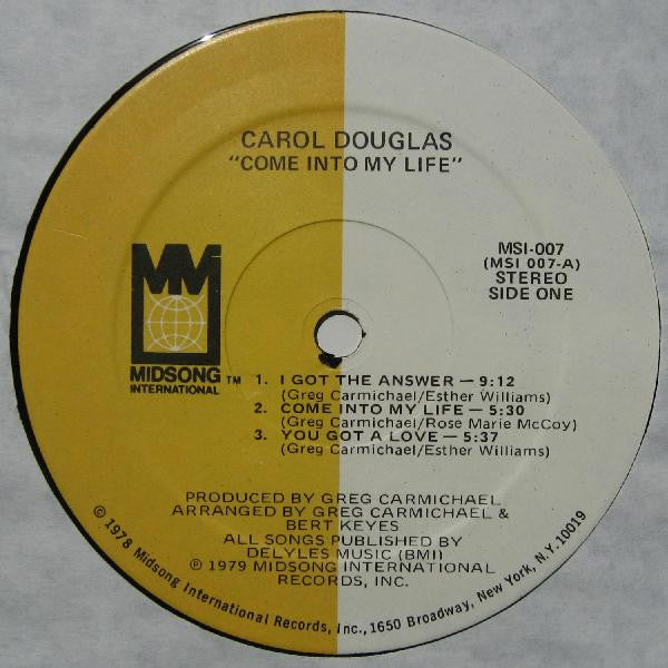 Carol Douglas : Come Into My Life (LP, Album)