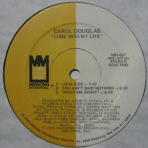 Carol Douglas : Come Into My Life (LP, Album)