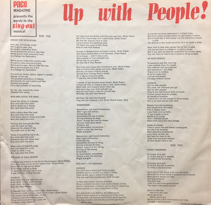 Up With People : Pace Magazine Presents Up With People! The Sing-Out Musical (LP)