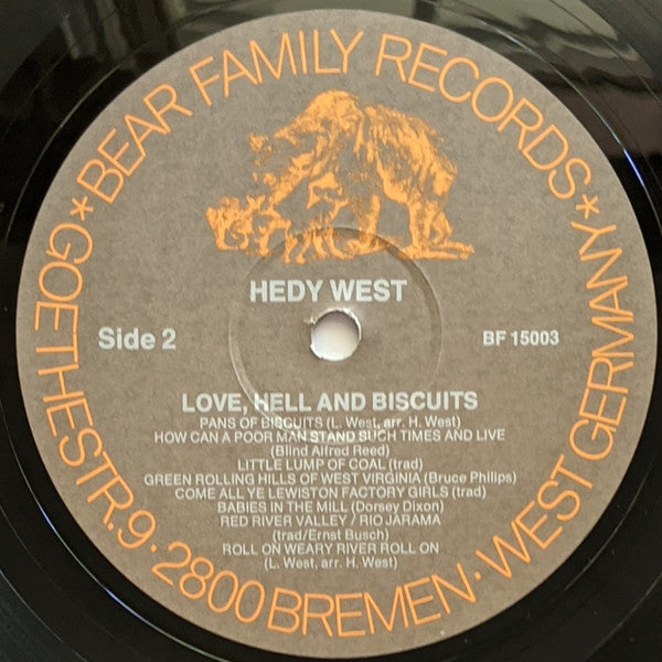 Hedy West : Love, Hell And Biscuits (LP, Album)