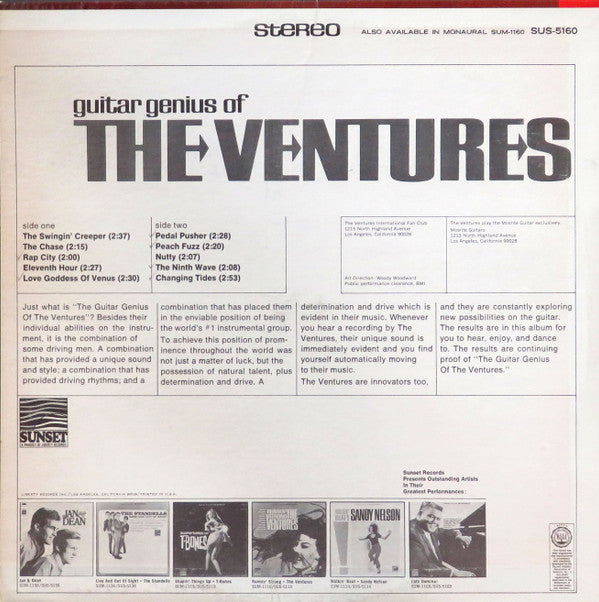 The Ventures : Guitar Genius Of The Ventures (LP, Comp, Styrene)