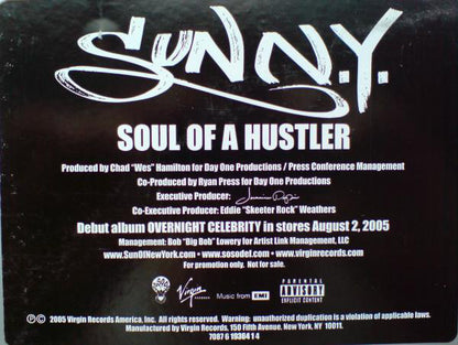 SunN.Y. : Soul Of A Hustler (12", Promo)