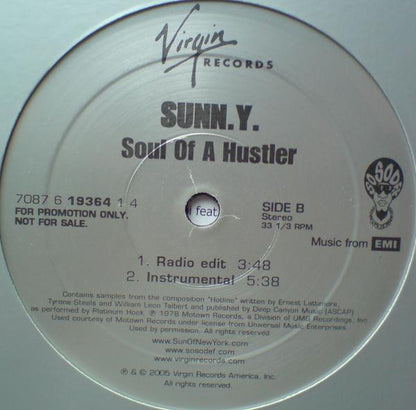 SunN.Y. : Soul Of A Hustler (12", Promo)